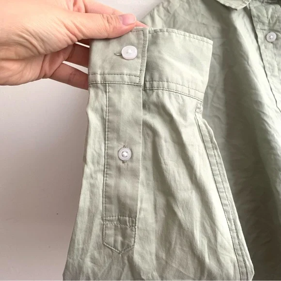New Everlane The Silky Cotton Way Short Shirt in Laurel Green Size Medium - Picture 13 of 13